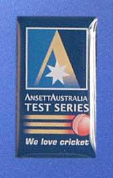 (image for) LAPEL BADGE - TEST SERIES CRICKET 2000-2001 - Click Image to Close